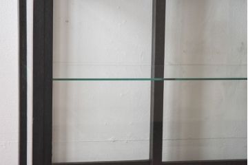 アンティーク家具　和製アンティーク　ナラ材　大正ロマン香る縦型ガラスケース(コレクションラック、陳列棚)