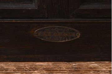 アンティーク家具　和製アンティーク　ナラ材　大正ロマン香る縦型ガラスケース(コレクションラック、陳列棚)