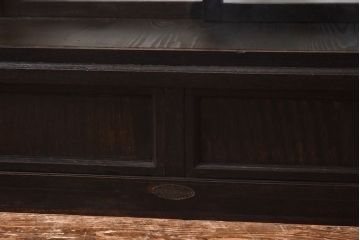 アンティーク家具　和製アンティーク　ナラ材　大正ロマン香る縦型ガラスケース(コレクションラック、陳列棚)