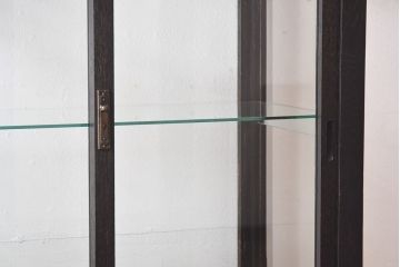 アンティーク家具　和製アンティーク　ナラ材　大正ロマン香る縦型ガラスケース(コレクションラック、陳列棚)
