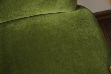 レトロ家具　昭和レトロ　カバ材　丸みを帯びた脚のアーム付き回転イス(アームチェア、ワークチェア、椅子)