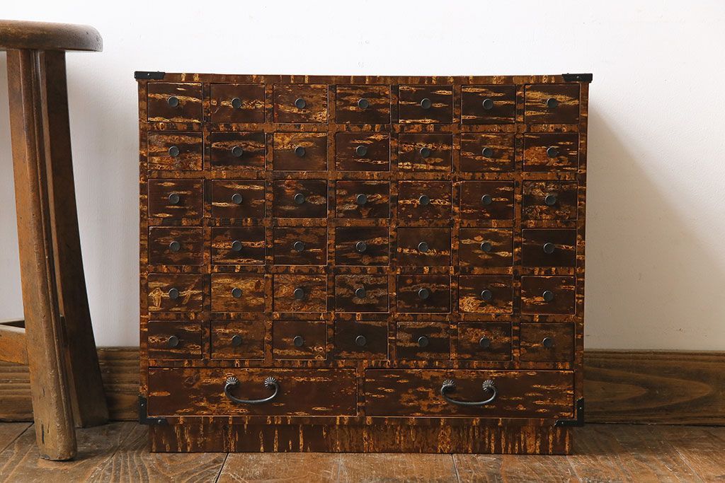 昭和レトロ 桜皮細工 樺細工 階段箪笥 飾り棚 茶箪笥 サイドボード 古家具 昭和レトロ 桜皮細工 樺細工 階段箪笥 飾り棚 茶箪笥 サイドボード 古