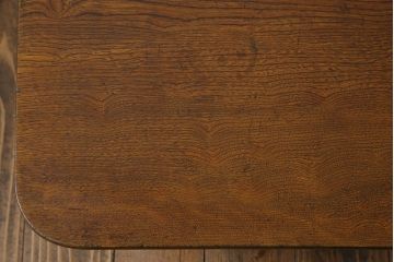 レトロ家具　昭和レトロ　栓材一枚板　懐かしさ漂う味わい深い風合いのちゃぶ台(座卓、折りたたみ机、ローテーブル)