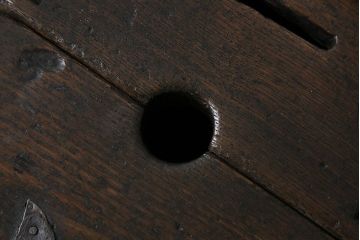 アンティーク雑貨　古民具・骨董　栗材　和の雰囲気を引き立てる味わい深い銭箱(銭函)