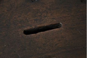 アンティーク雑貨　古民具・骨董　栗材　和の雰囲気を引き立てる味わい深い銭箱(銭函)