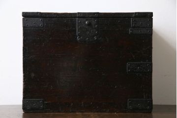 アンティーク雑貨　古民具・骨董　桐材　古い趣が和の雰囲気を高める硯箱(小引き出し、小物入れ)