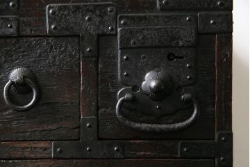 アンティーク雑貨　古民具・骨董　桐材　古い趣が和の雰囲気を高める硯箱(小引き出し、小物入れ)