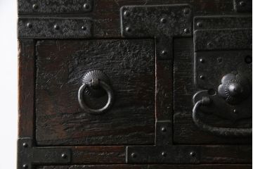 アンティーク雑貨　古民具・骨董　桐材　古い趣が和の雰囲気を高める硯箱(小引き出し、小物入れ)