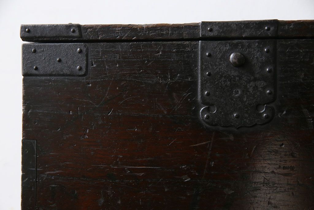 アンティーク雑貨　古民具・骨董　桐材　古い趣が和の雰囲気を高める硯箱(小引き出し、小物入れ)