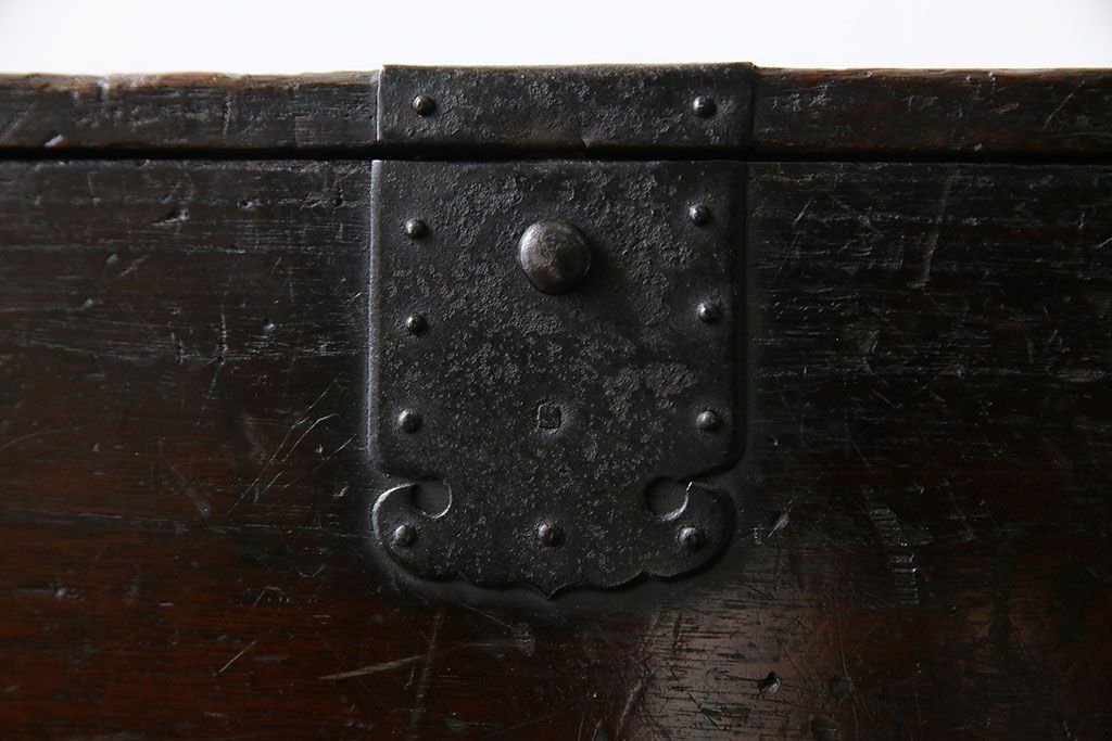 アンティーク雑貨　古民具・骨董　桐材　古い趣が和の雰囲気を高める硯箱(小引き出し、小物入れ)