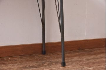 リメイク　ケヤキ材一枚板　味わいある古材を使用した鉄脚テーブル(作業台、サイドテーブル、カフェテーブル)
