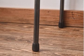 リメイク　ケヤキ材一枚板　味わいある古材を使用した鉄脚テーブル(作業台、サイドテーブル、カフェテーブル)