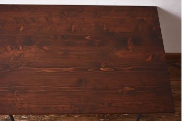 ペイント家具 ヒノキ材 ペイントカラーがおしゃれなリメイクの鉄脚テーブル(ダイニングテーブル、作業台、カフェテーブル)(1)