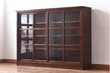 ラフジュ工房オリジナル　古い建具を活かしたガラス戸棚(食器棚、収納棚、陳列棚、キッチンボード)