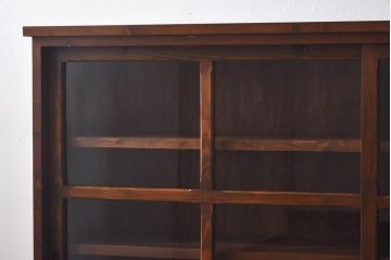 ラフジュ工房オリジナル　古い建具を活かしたガラス戸棚(食器棚、収納棚、陳列棚、キッチンボード)