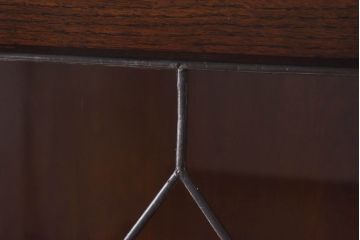 アンティーク家具　イギリスアンティーク　シンプルなステンドグラスのブックケース(本箱、キャビネット、戸棚)