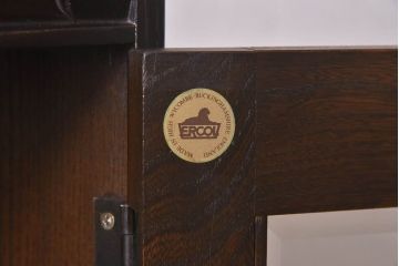 アンティーク家具　イギリス　ERCOL(アーコール)　Old Colonial(オールドコロニアル)　シックなキャビネット(カップボード、ブックケース)