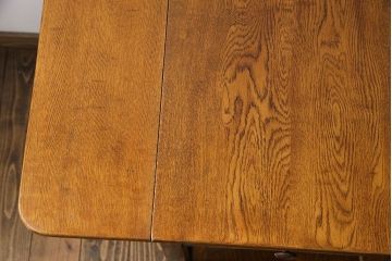 レトロ家具　イギリスビンテージ　オーク材　天板拡張式のレトロなトロリー(キッチンワゴン、サイドテーブル)