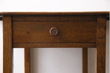 レトロ家具　イギリスビンテージ　オーク材　天板拡張式のレトロなトロリー(キッチンワゴン、サイドテーブル)