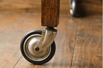 レトロ家具　イギリスビンテージ　オーク材　天板拡張式のレトロなトロリー(キッチンワゴン、サイドテーブル)