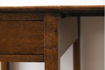 レトロ家具　イギリスビンテージ　オーク材　天板拡張式のレトロなトロリー(キッチンワゴン、サイドテーブル)