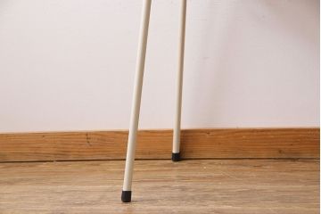 アンティーク家具　ヒノキ材製天板　ペイントがおしゃれなアイアンテーブル(作業台、カフェテーブル(2)