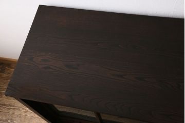レトロ家具　大正ロマン　レトロガラスが味わい深いリメイクサイドボード(戸棚、収納棚)
