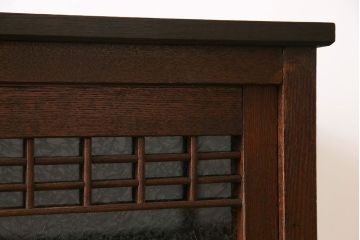 レトロ家具　大正ロマン　レトロガラスが味わい深いリメイクサイドボード(戸棚、収納棚)