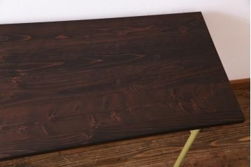 アンティーク家具　ヒノキ無垢材　コントラストが鮮やかなペイント鉄脚テーブル(作業台、カウンターテーブル)