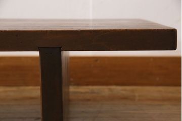 アンティーク雑貨　古民具・骨董　朴の木(ホオノキ)　落ち着いた深い色味の裁ち板(作業台、テーブル、ローボード、花台)(2)