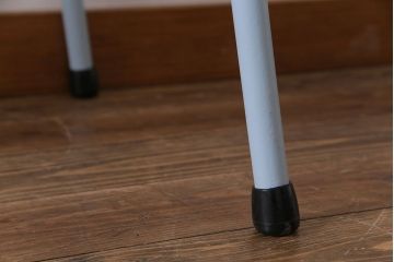アンティーク家具　ヒノキ無垢材　淡いカラーのペイント鉄脚テーブル(作業台、カウンターテーブル)(1)