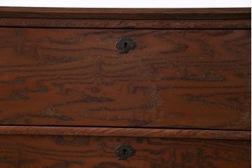 アンティーク家具　昭和初期　栓材　上品な意匠のローチェスト(ローボード、サイドボード、引き出し)(1)