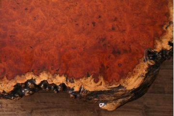 アンティーク家具　1980年頃　カリン材(花梨材)　艶やかな鳥眼杢の天板が美しいセンターテーブル(座卓)