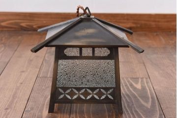 ダイヤガラス入り　和モダンな吊り灯ろう照明(灯籠、天井照明)(1)