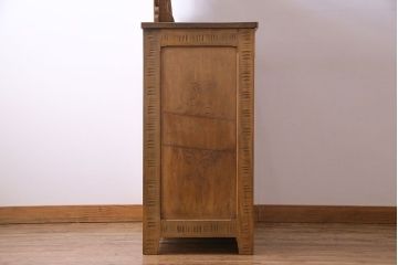 中古　伝統工芸軽井沢彫り　華やかな印象のドレッシングチェスト(ドレッサー、鏡、ミラー)