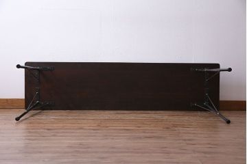 桂材一枚板　リメイク　味わいある古材を使用したアイアンサイドテーブル(作業台、飾り台、カフェテーブル)(1)