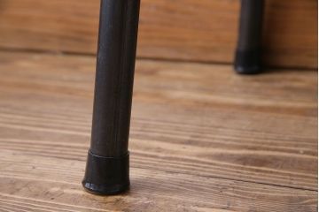 昭和中期　リメイク品　味わい深い古材が魅力のアイアンベンチ(板座チェア、椅子、花台)