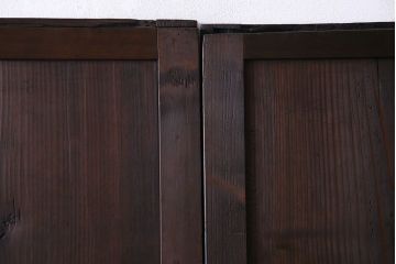 和製アンティーク　鋲が重厚感と渋さを醸し出す板戸(引き戸、建具)2枚セット(1)