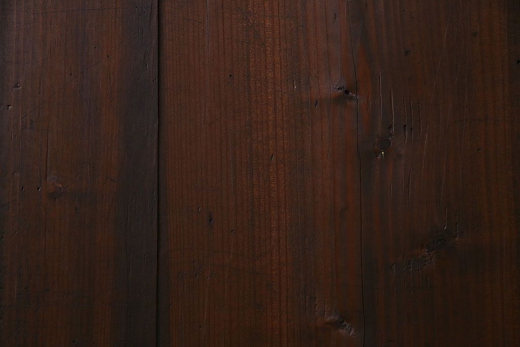 和製アンティーク　鋲が重厚感と渋さを醸し出す板戸(引き戸、建具)2枚セット(1)