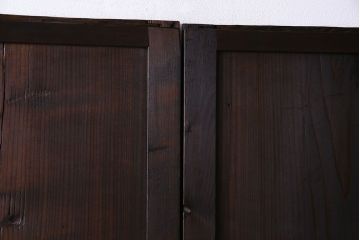 和製アンティーク　鋲が重厚感と渋さを醸し出す板戸(引き戸、建具)2枚セット(2)