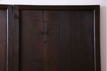 和製アンティーク　鋲が重厚感と渋さを醸し出す板戸(引き戸、建具)2枚セット(2)