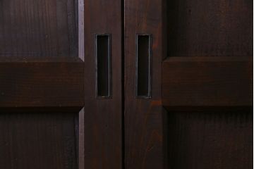 和製アンティーク　鋲が重厚感と渋さを醸し出す板戸(引き戸、建具)2枚セット(2)