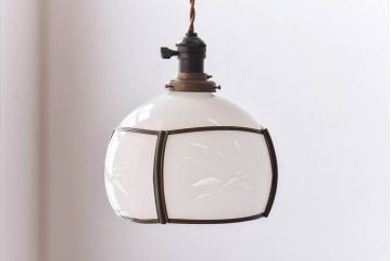 昭和レトロ　鶴のモチーフから和を感じるシェード(天井照明、電笠、吊り照明)