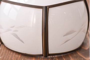 昭和レトロ　鶴のモチーフから和を感じるシェード(天井照明、電笠、吊り照明)