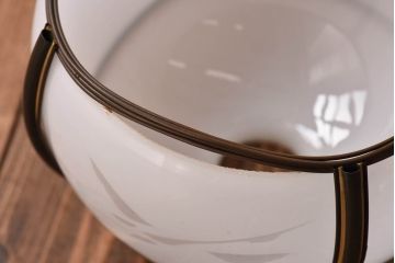 昭和レトロ　鶴のモチーフから和を感じるシェード(天井照明、電笠、吊り照明)