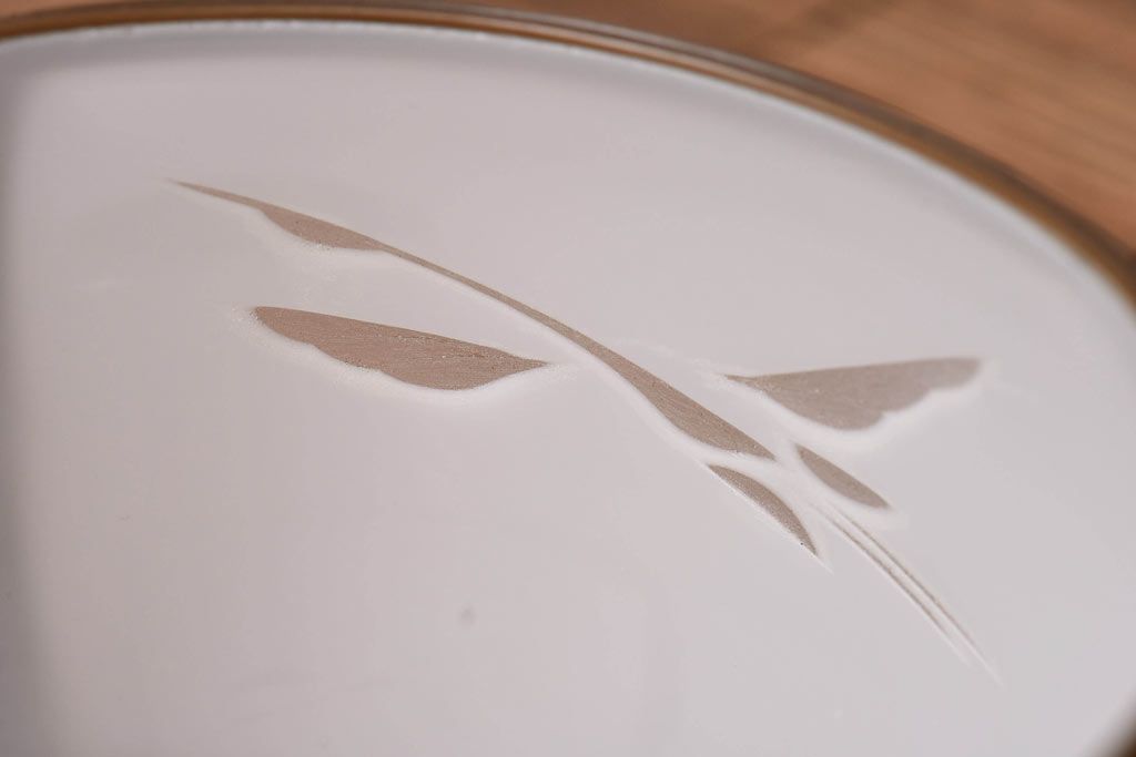 昭和レトロ　鶴のモチーフから和を感じるシェード(天井照明、電笠、吊り照明)