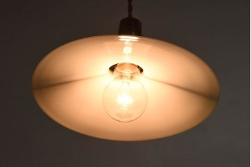 昭和レトロな空間にぴったりの平笠シェード(天井照明、ペンダントライト、電笠)(1)