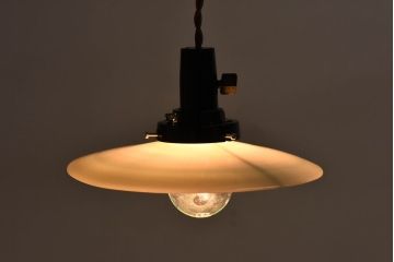 昭和レトロな空間にぴったりの平笠シェード(天井照明、ペンダントライト、電笠)(3)