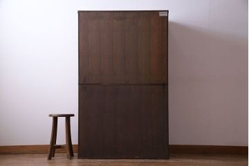 中古　岩谷堂箪笥　No.96　雪国　格子戸が魅力的な茶棚(食器棚、収納棚、茶箪笥)(1)