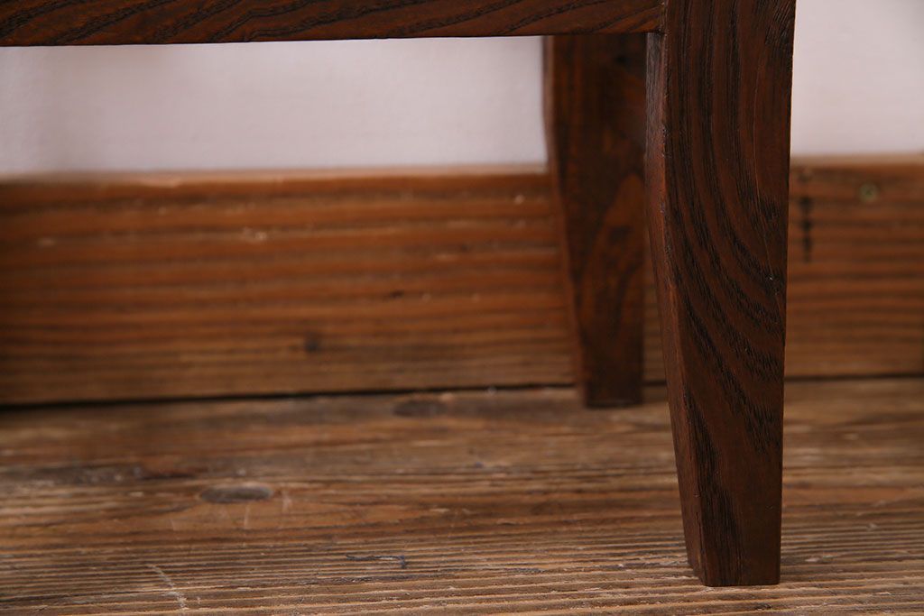 レトロ家具　昭和レトロ　ケヤキ材　シックな空間にも馴染むクッションスツール(イス・チェア)